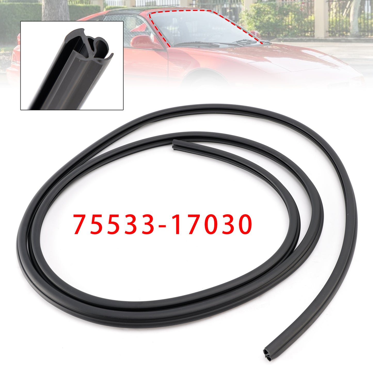 1990-1995 Toyota MR2 SW20 75533-17030 Front Windshield Outside Molding