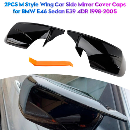 1998-2005.02 BMW 3 Series E46 Sedan 51168238375 2PCS M Style Wing Car Side Mirror Cover Caps