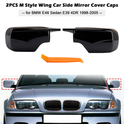 1998-2005.02 BMW 3 Series E46 Sedan 51168238375 2PCS M Style Wing Car Side Mirror Cover Caps