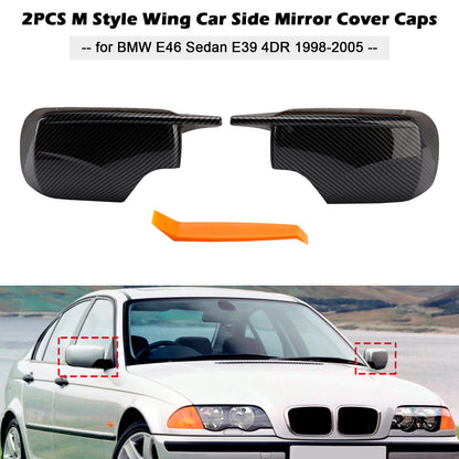 1998-2005.02 BMW 3 Series E46 Sedan 51168238375 2PCS M Style Wing Car Side Mirror Cover Caps