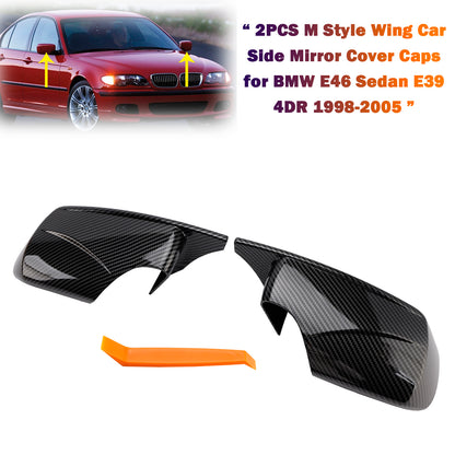 1998-2005.02 BMW 3 Series E46 Sedan 51168238375 2PCS M Style Wing Car Side Mirror Cover Caps