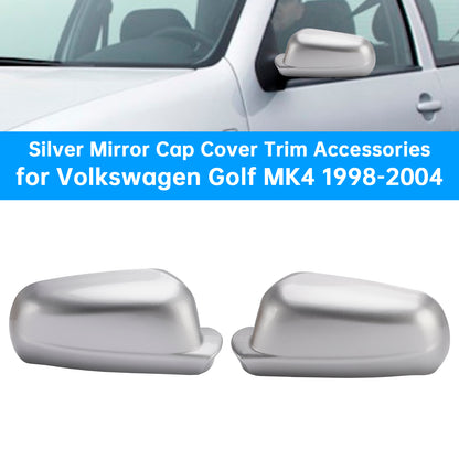 Silver Mirror Cap Cover Trim Accessories 1998-2004 Volkswagen Golf MK4