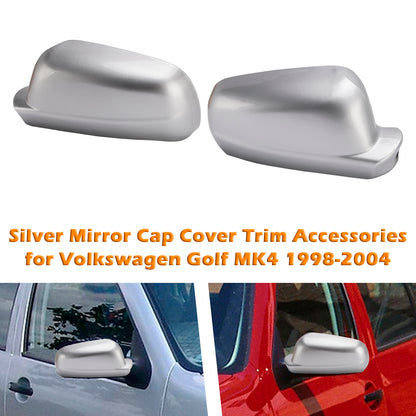 Silver Mirror Cap Cover Trim Accessories 1998-2004 Volkswagen Golf MK4
