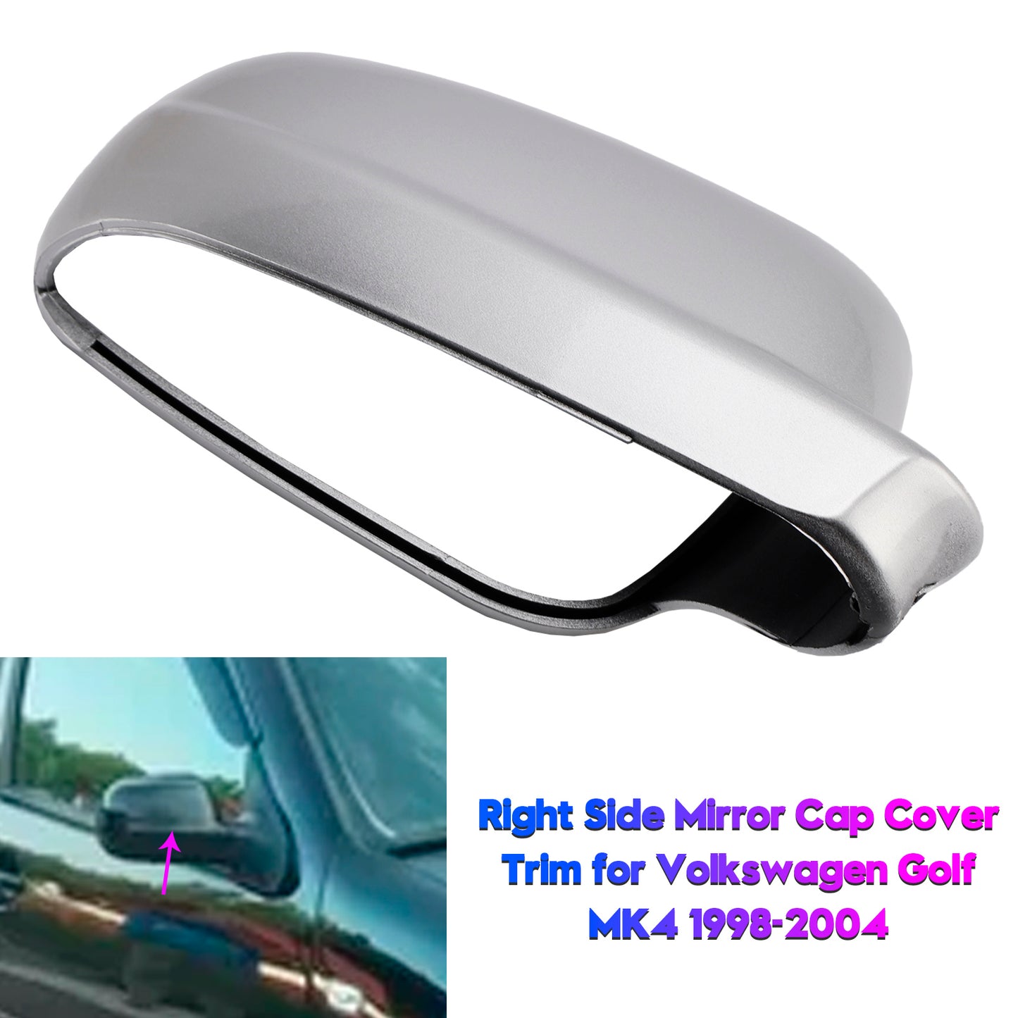 Right Side Mirror Cap Cover Trim 1998-2004 Volkswagen Golf MK4