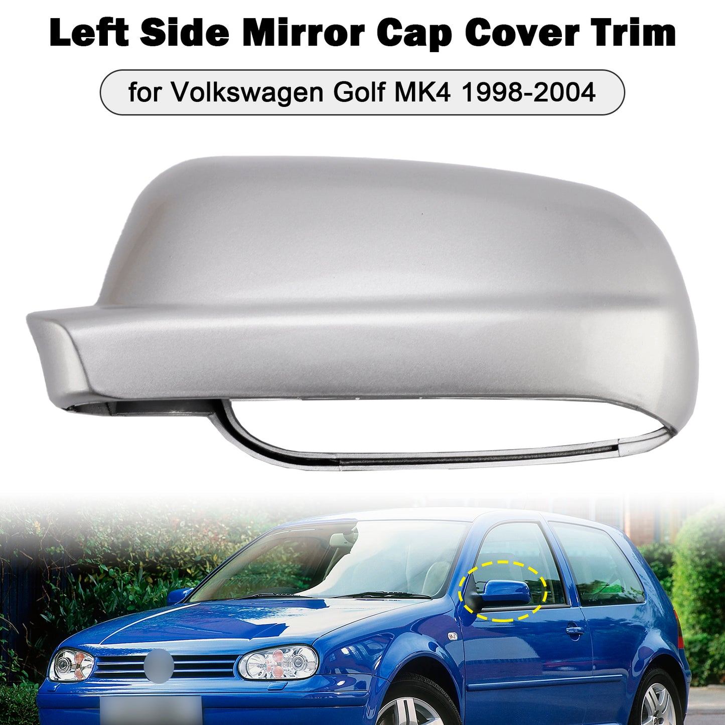 1998-2004 Volkswagen Golf MK4 Left Side Mirror Cap Cover Trim