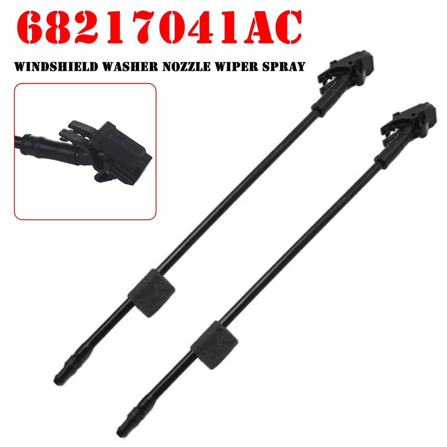 2015-23 Dodge Challenger 68217041AC 2X Windshield Washer Nozzle Wiper Spray