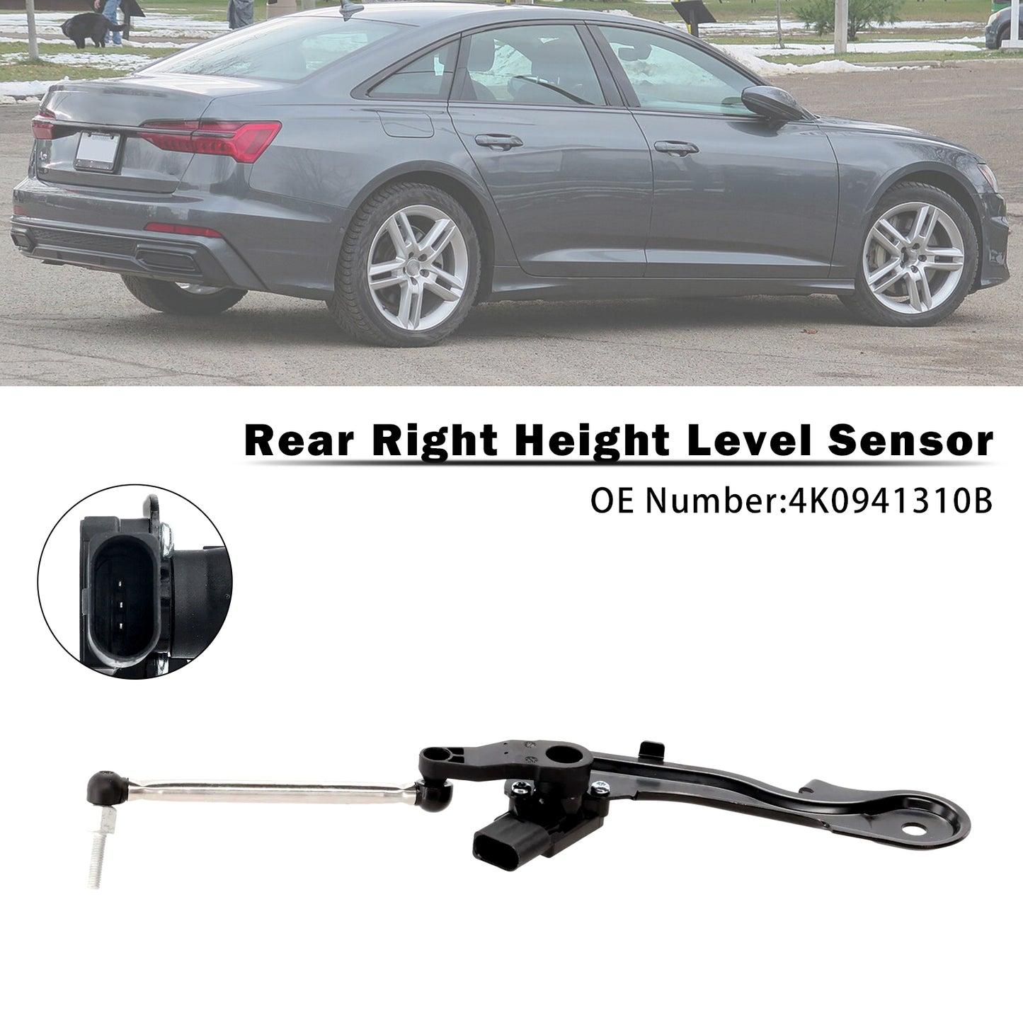 2020 Audi S6 4K0941310B Rear Right Height Level Sensor