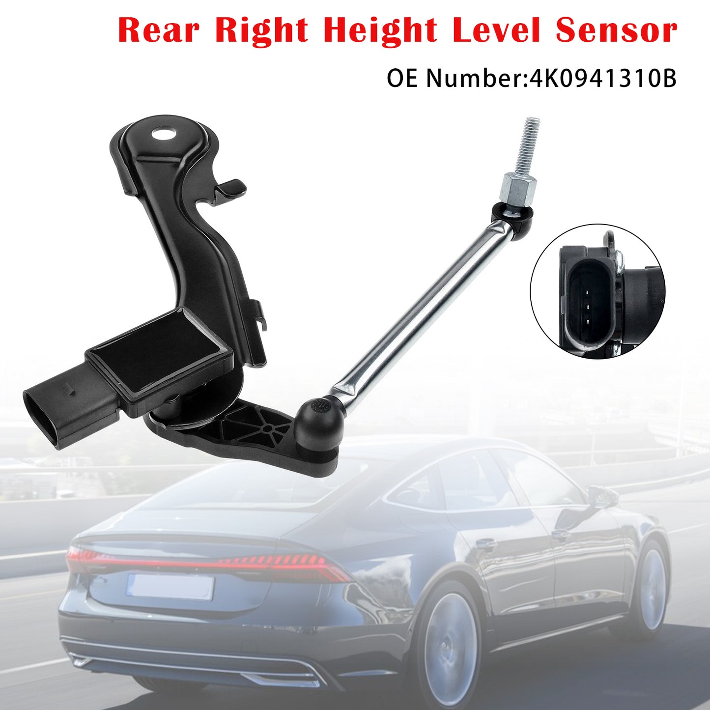 2020 Audi S6 4K0941310B Rear Right Height Level Sensor