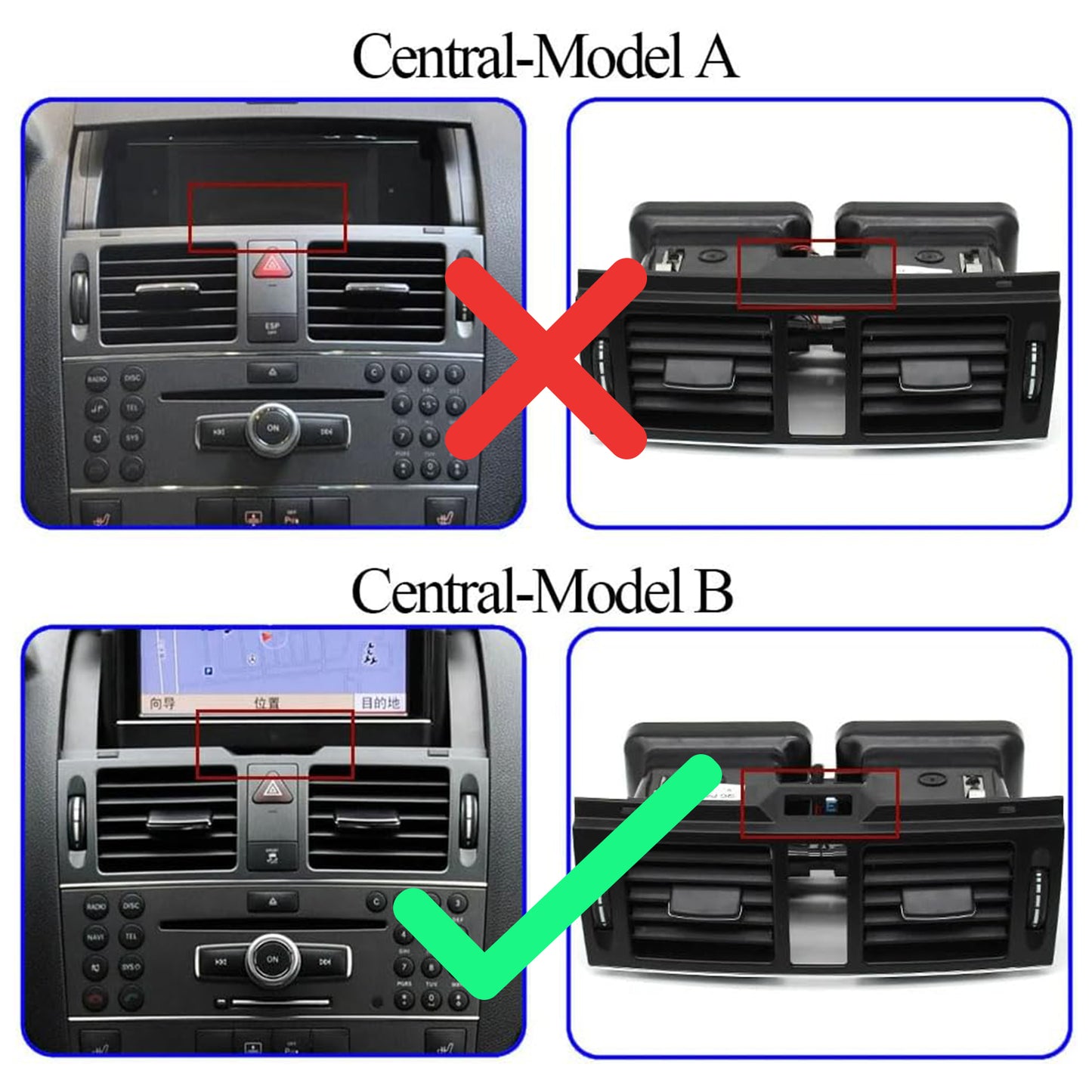 Dashboard Air Vent Outlet Benz W204 2007-2010 Advance Version 2048304154