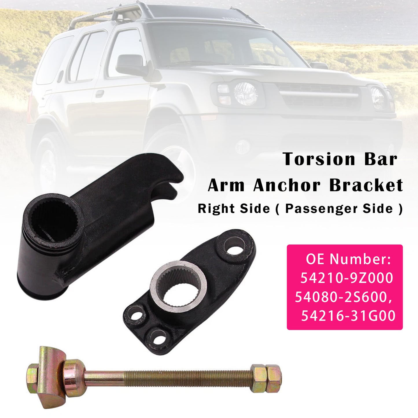 2001-2004 Nissan Xterra Frontier V6 Torsion Bar Arm Anchor Bracket Right