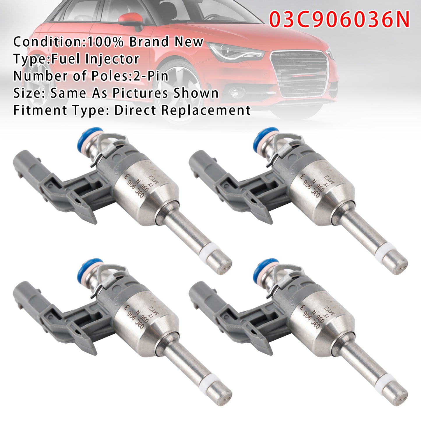 2010-2015 VW Touran 1T3 1.4 TSI 03C906036N 4Pcs Fuel Injector