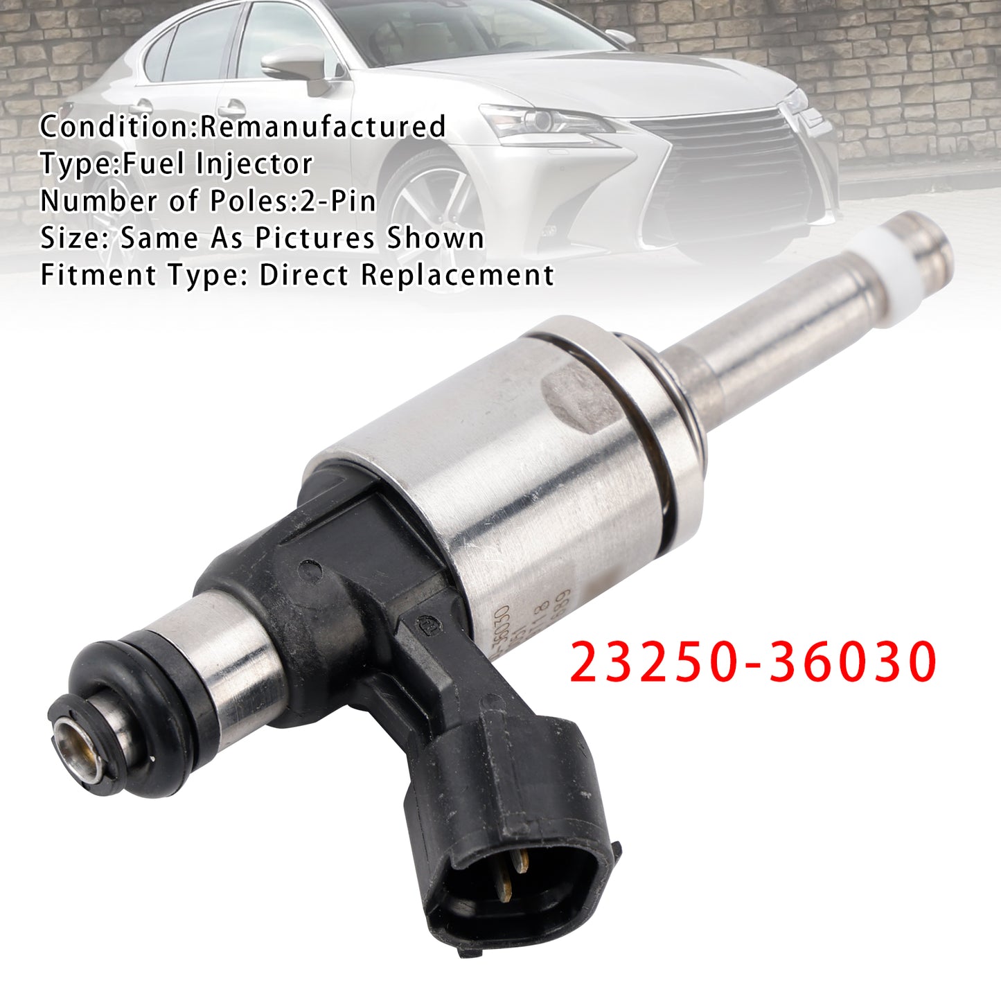2017 Lexus GS Turbo 4 Cyl 2.0L 8ARFTS 8ARFTS ARL10 23250-36030 1Pcs Fuel Injector