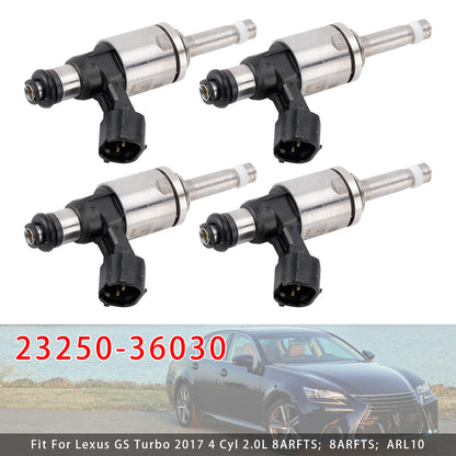 2016 Lexus RC200t 4 Cyl 2.0L 8ARFTS 8ARFTS ASC10 23250-36030 4Pcs Fuel Injector