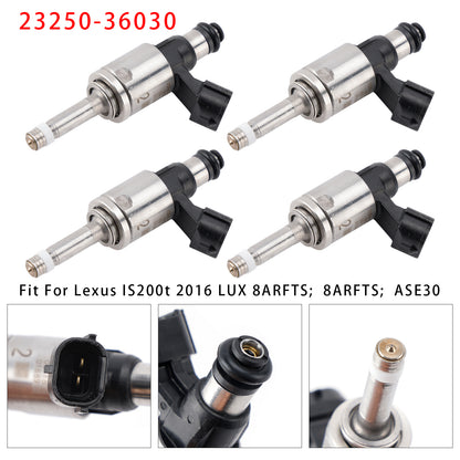 2016 Lexus RC200t 4 Cyl 2.0L 8ARFTS 8ARFTS ASC10 23250-36030 4Pcs Fuel Injector