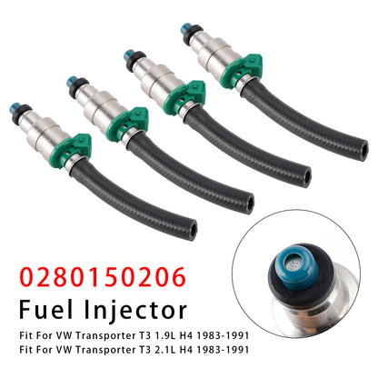 83-91 VW Vanagon Transporter T3 1.9 2.1 0280150206 4Pcs Fuel Injector