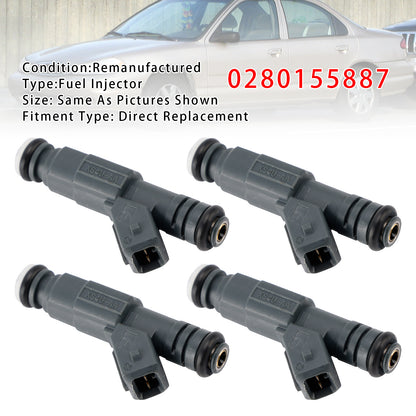 2002-2004 Ford Focus L4 2.0L (Fit SE ZTS ZTW ZX3 or ZX5 Model with DOHC (VIN: 3) Not SVT Model) 0280155887 4Pcs Fuel Injector