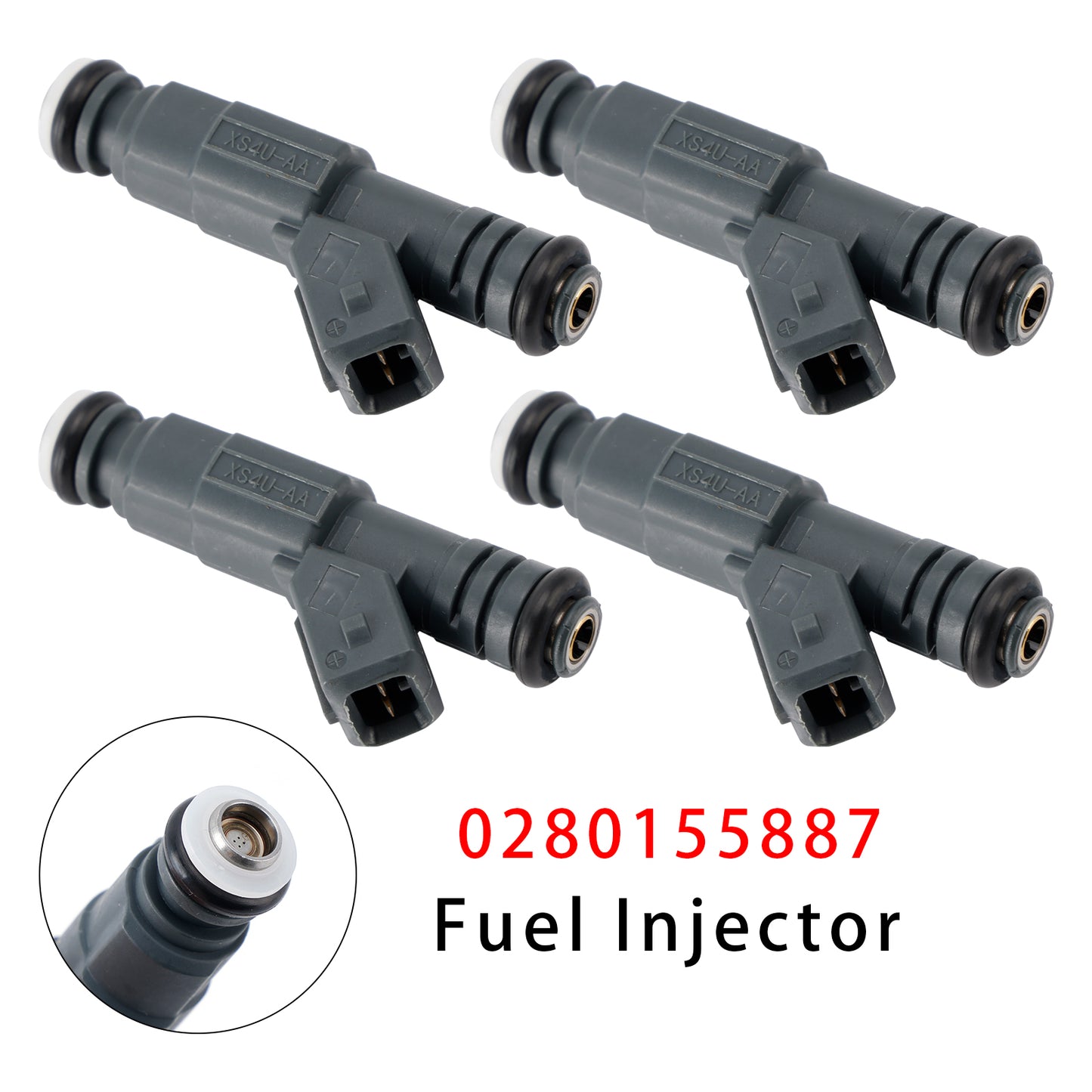 2002-2004 Ford Focus L4 2.0L (Fit SE ZTS ZTW ZX3 or ZX5 Model with DOHC (VIN: 3) Not SVT Model) 0280155887 4Pcs Fuel Injector