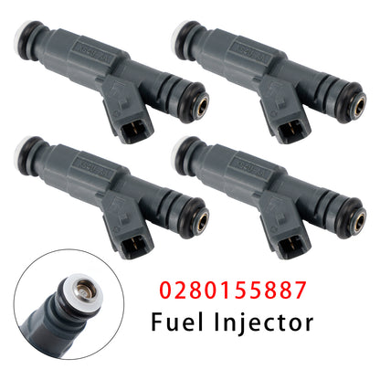 2002-2004 Ford Focus L4 2.0L (Fit SE ZTS ZTW ZX3 or ZX5 Model with DOHC (VIN: 3) Not SVT Model) 0280155887 4Pcs Fuel Injector