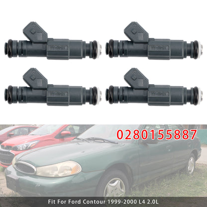 2002-2004 Ford Focus L4 2.0L (Fit SE ZTS ZTW ZX3 or ZX5 Model with DOHC (VIN: 3) Not SVT Model) 0280155887 4Pcs Fuel Injector