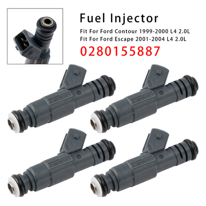 2002-2004 Ford Focus L4 2.0L (Fit SE ZTS ZTW ZX3 or ZX5 Model with DOHC (VIN: 3) Not SVT Model) 0280155887 4Pcs Fuel Injector