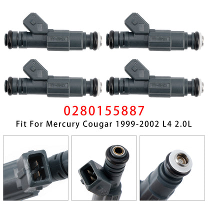 2002-2004 Ford Focus L4 2.0L (Fit SE ZTS ZTW ZX3 or ZX5 Model with DOHC (VIN: 3) Not SVT Model) 0280155887 4Pcs Fuel Injector