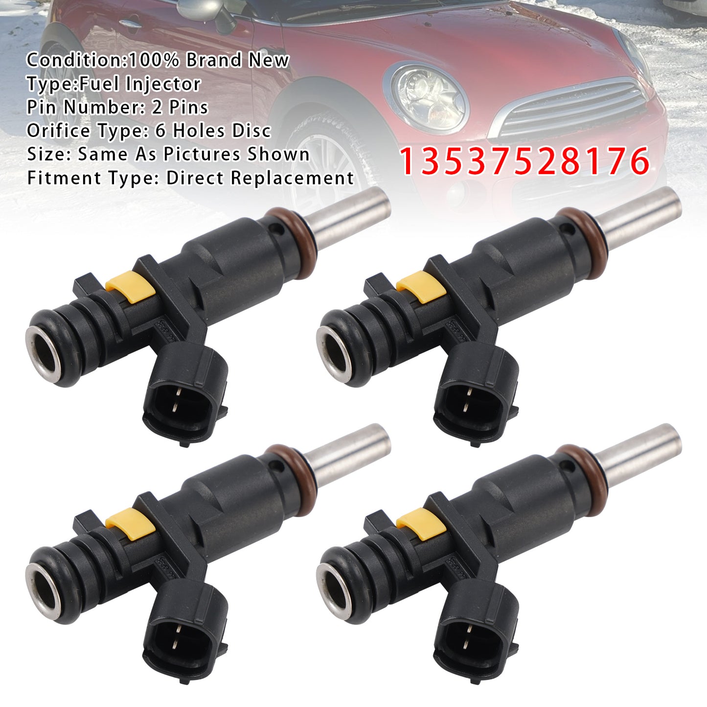 06-12 Mini Cooper R55 R56 Peugeot 207/208 1.6 13537528176 4Pcs Fuel Injector