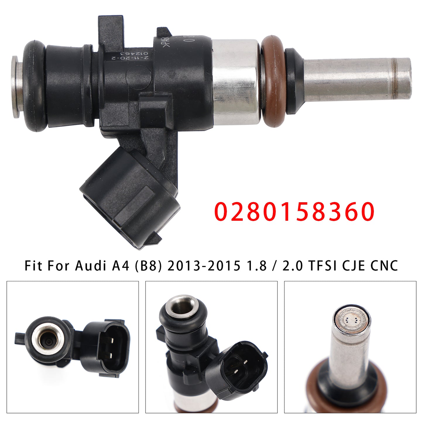 2013-2015 Audi A4 (B8) 1.8 / 2.0 TFSI CJE CNC 0280158360 1Pcs Fuel Injector