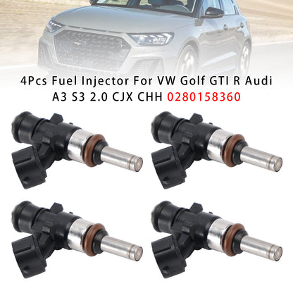 VW Golf GTI R Audi A3 S3 2.0 CJX CHH 0280158360 4Pcs Fuel Injector