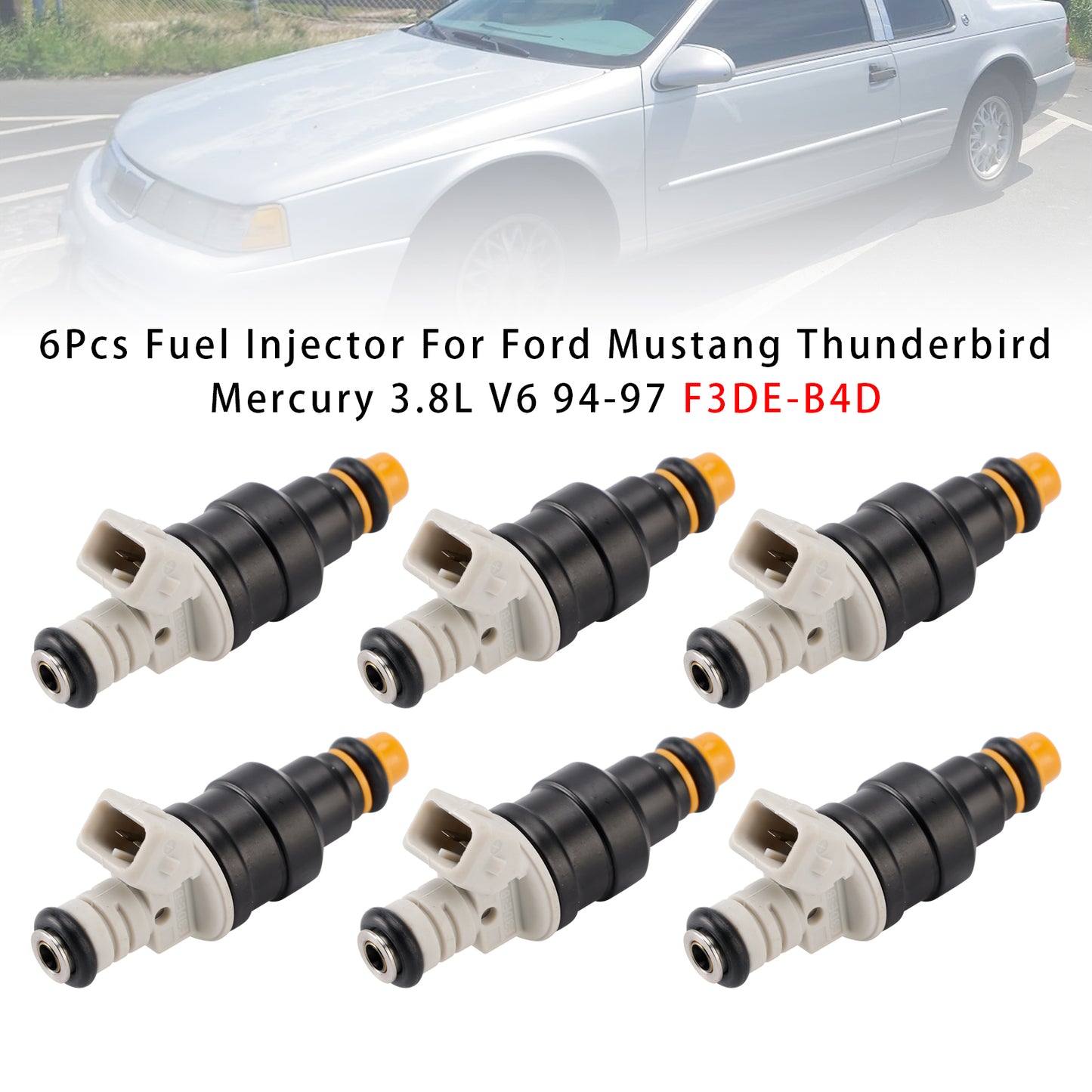 1994-1997 Ford Thunderbird 3.8L V6 F3DE-B4D 6Pcs Fuel Injector