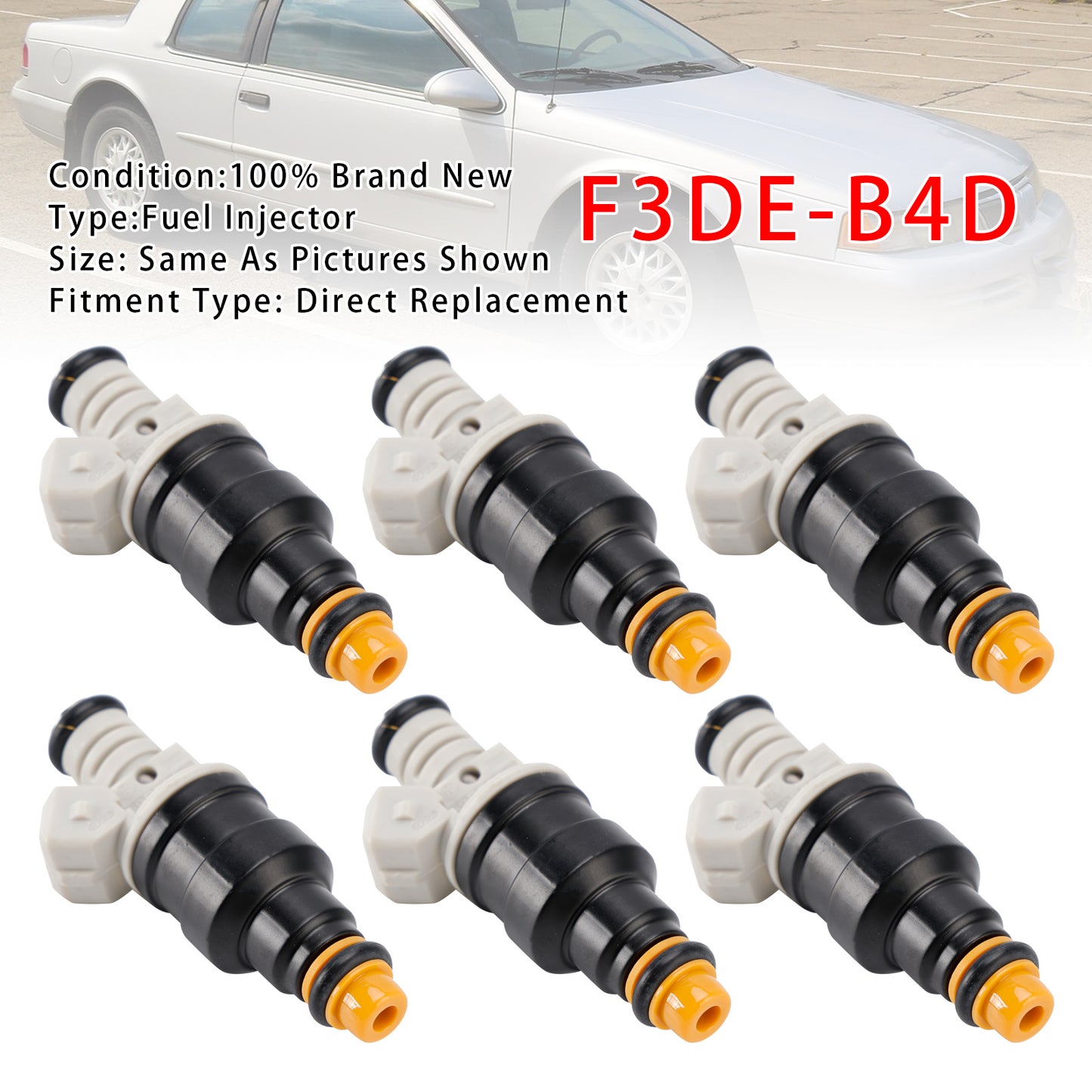 1994-1997 Ford Thunderbird 3.8L V6 F3DE-B4D 6Pcs Fuel Injector
