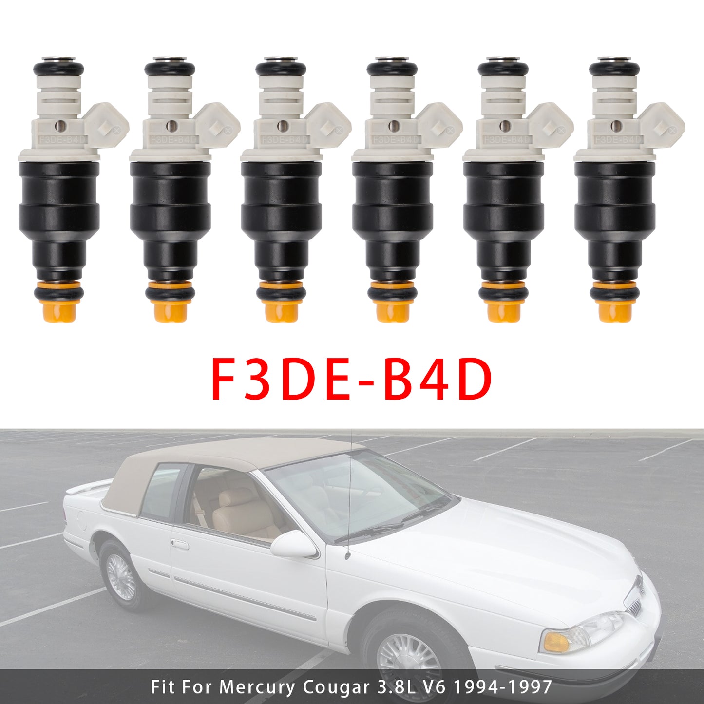 1994-1997 Ford Thunderbird 3.8L V6 F3DE-B4D 6Pcs Fuel Injector