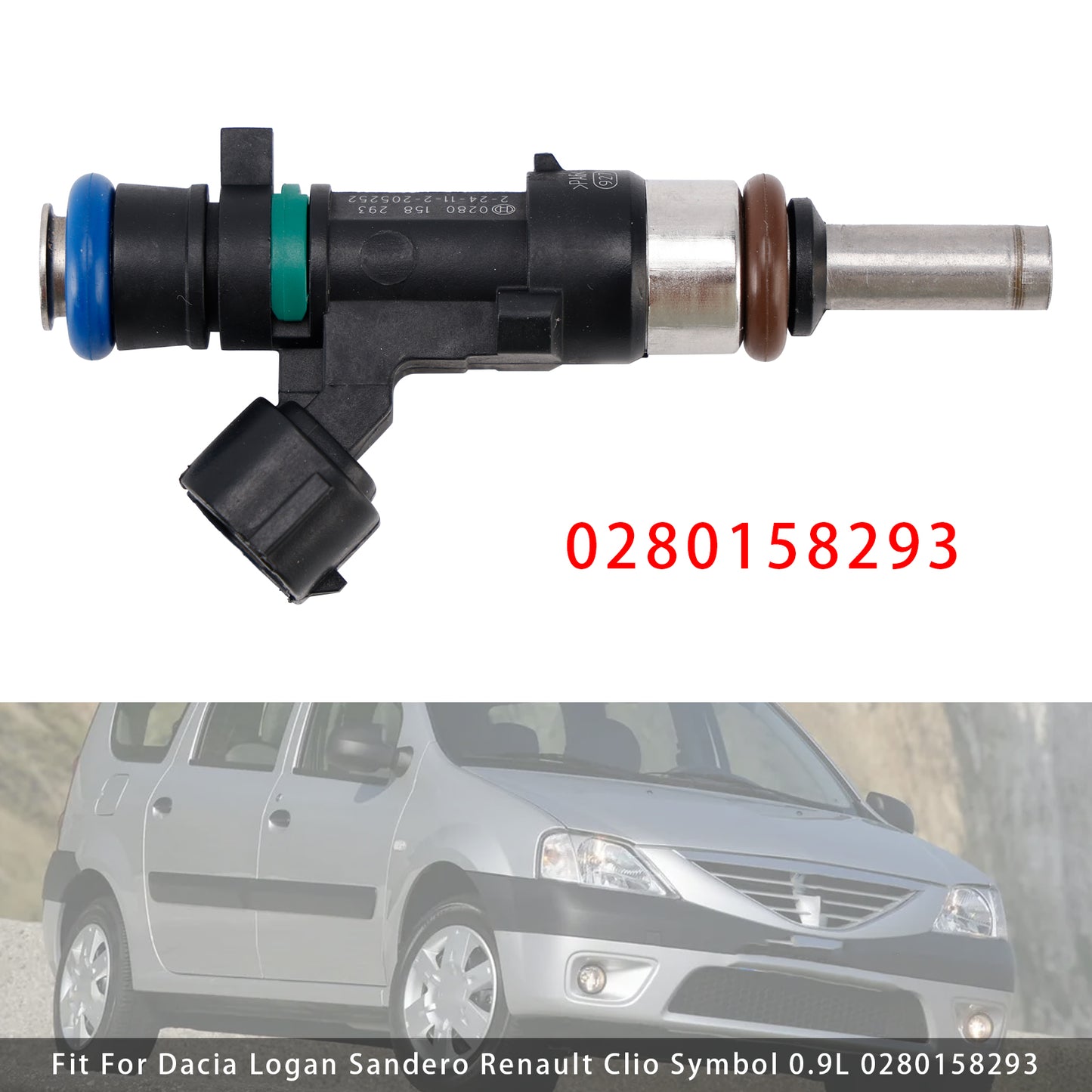 Dacia Logan Sandero Renault Clio Symbol 0.9L 0280158293 1Pcs Fuel Injector