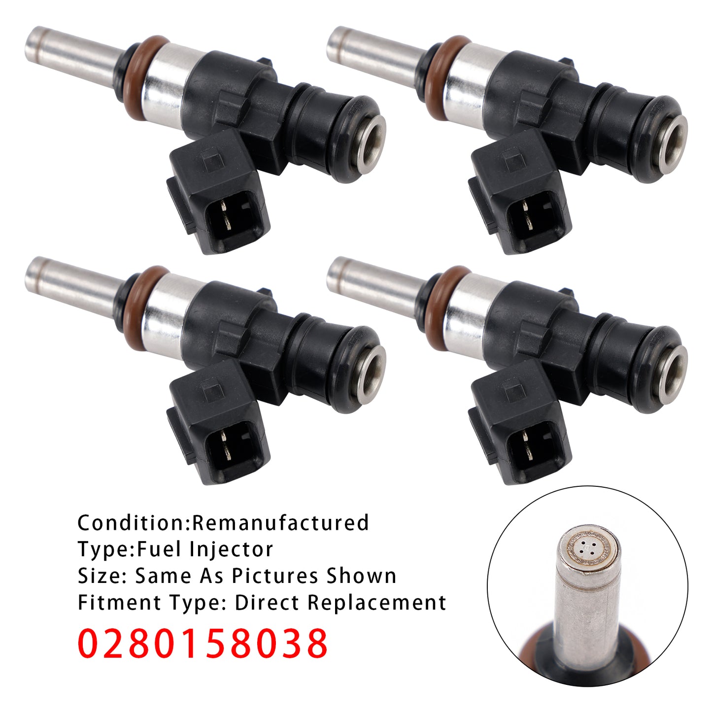 05/2006-05/2010 BMW F800 S (K71) 0280158038 4Pcs Fuel Injector