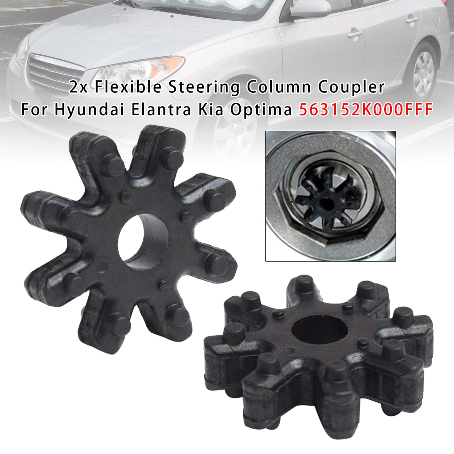 Hyundai Elantra Kia Optima 563152K000FFF 2x Flexible Steering Column Coupler