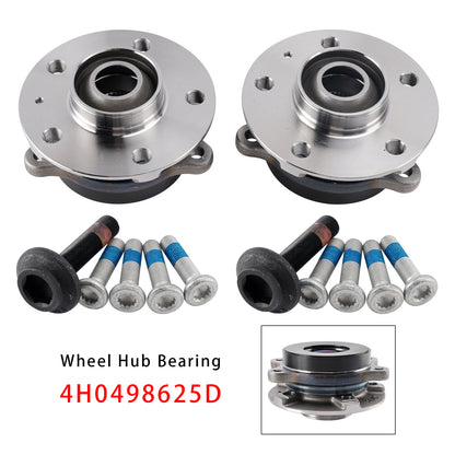 2x Front Wheel Hub Flange+Bearing+Bolts Kit Audi A4 8K A6 C7 A5 8T A8 4H Q5 4H0498625D