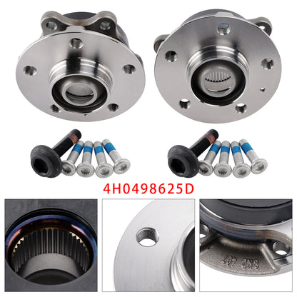 2x Front Wheel Hub Flange+Bearing+Bolts Kit Audi A4 8K A6 C7 A5 8T A8 4H Q5 4H0498625D