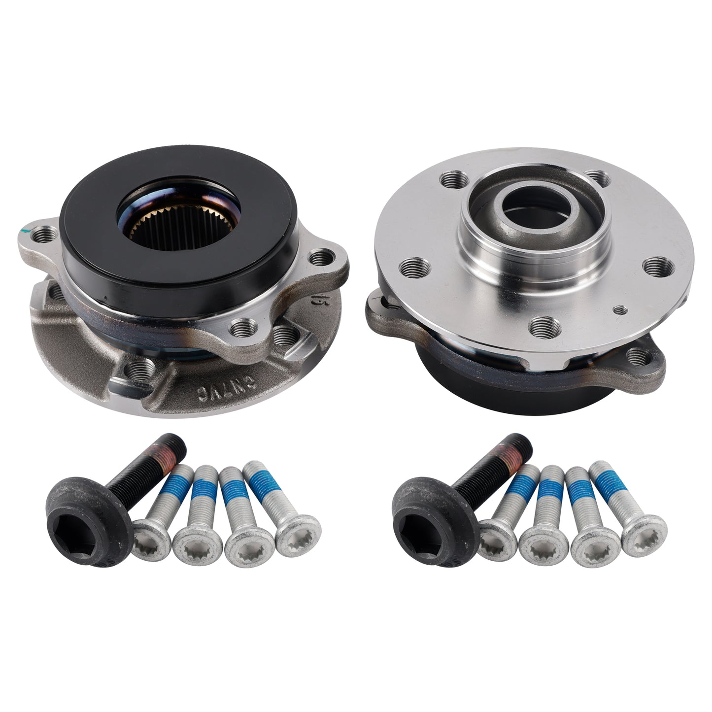 2x Front Wheel Hub Flange+Bearing+Bolts Kit Audi A4 8K A6 C7 A5 8T A8 4H Q5 4H0498625D