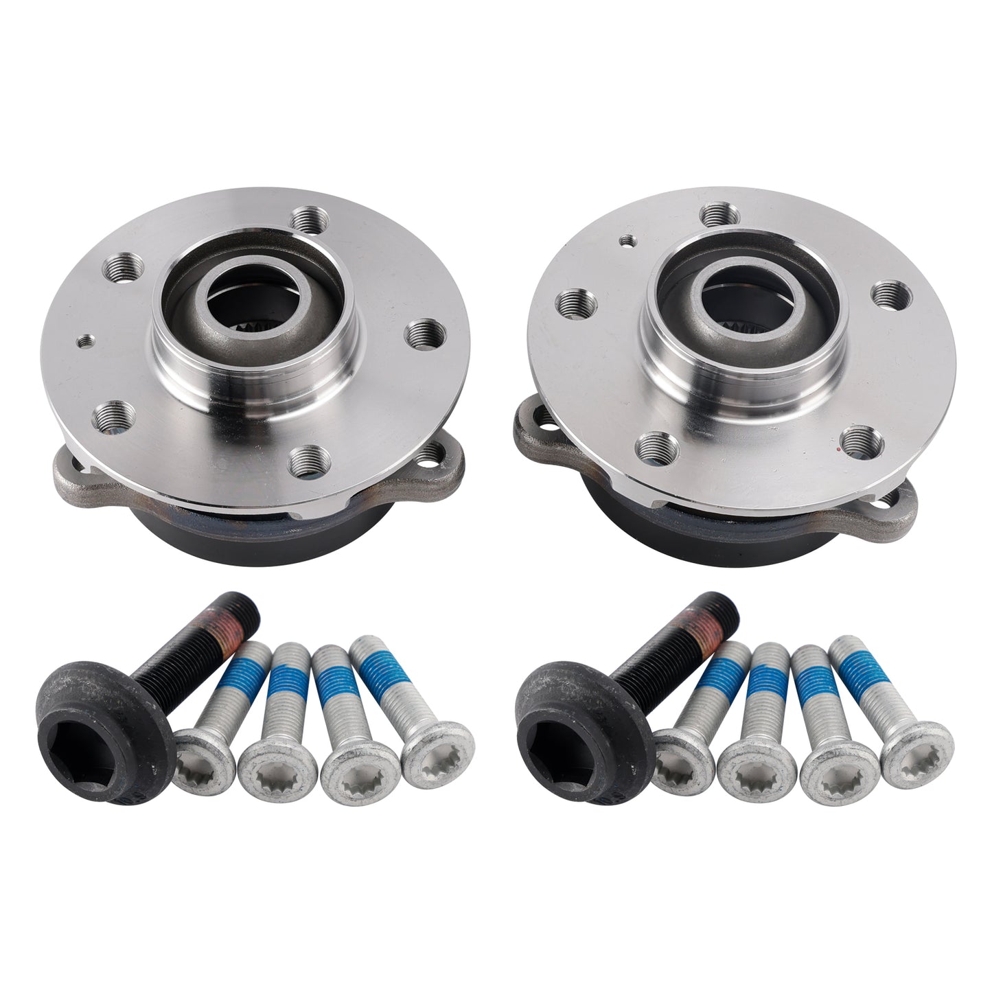 2x Front Wheel Hub Flange+Bearing+Bolts Kit Audi A4 8K A6 C7 A5 8T A8 4H Q5 4H0498625D