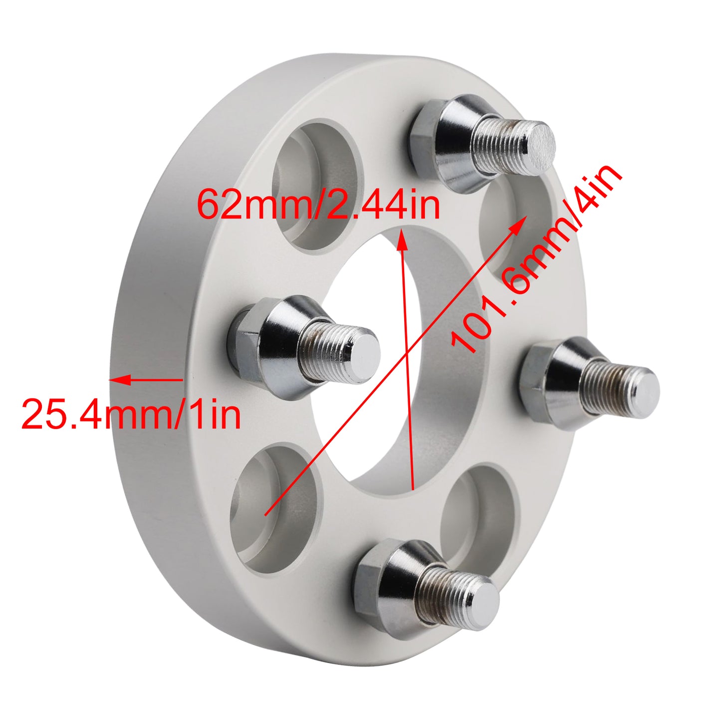 1 Inch Golf Cart Wheel Spacers Kit With Lug Nuts Silver Yamaha Golfcart Club Car Ezgo
