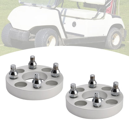1 Inch Golf Cart Wheel Spacers Kit With Lug Nuts Silver Yamaha Golfcart Club Car Ezgo