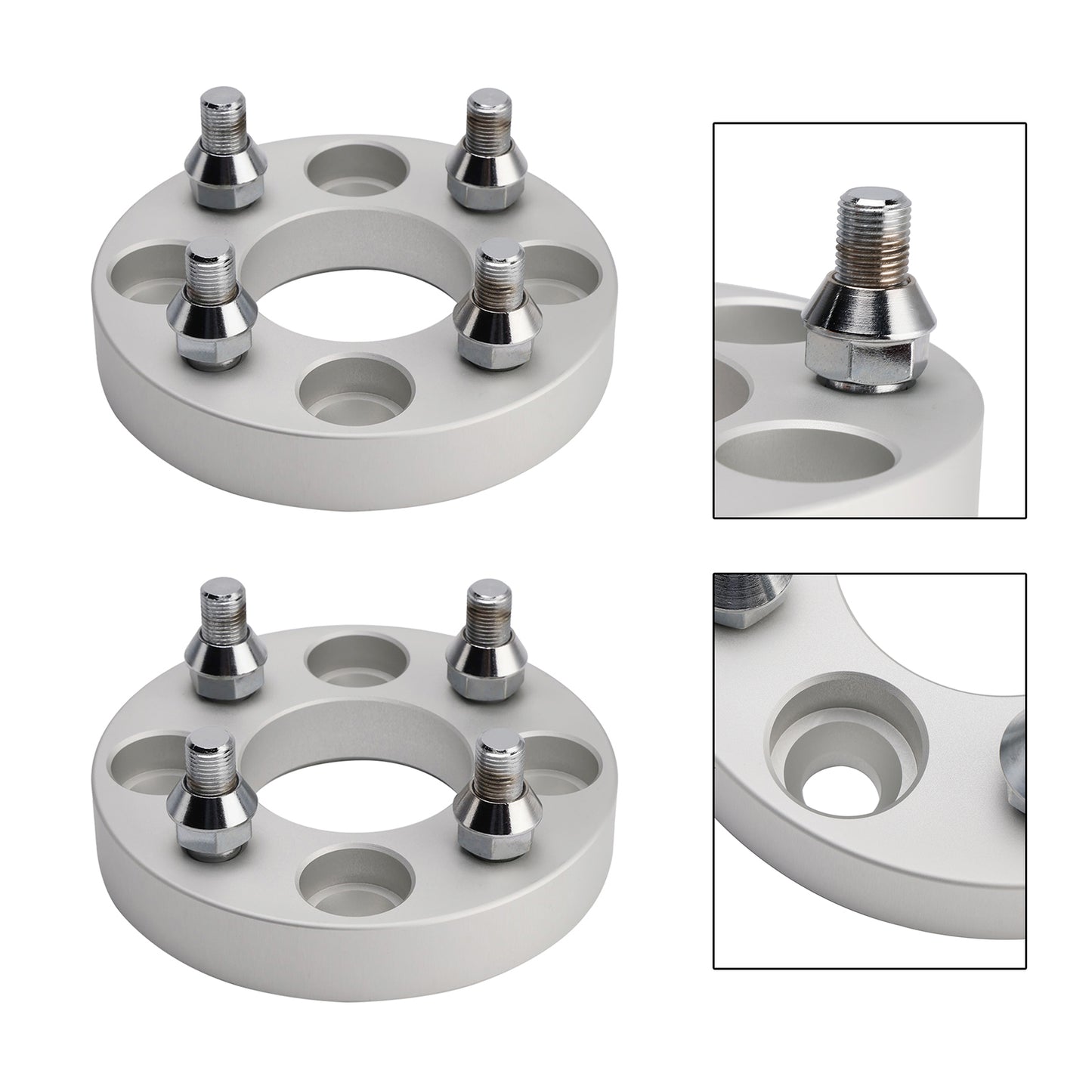 1 Inch Golf Cart Wheel Spacers Kit With Lug Nuts Silver Yamaha Golfcart Club Car Ezgo