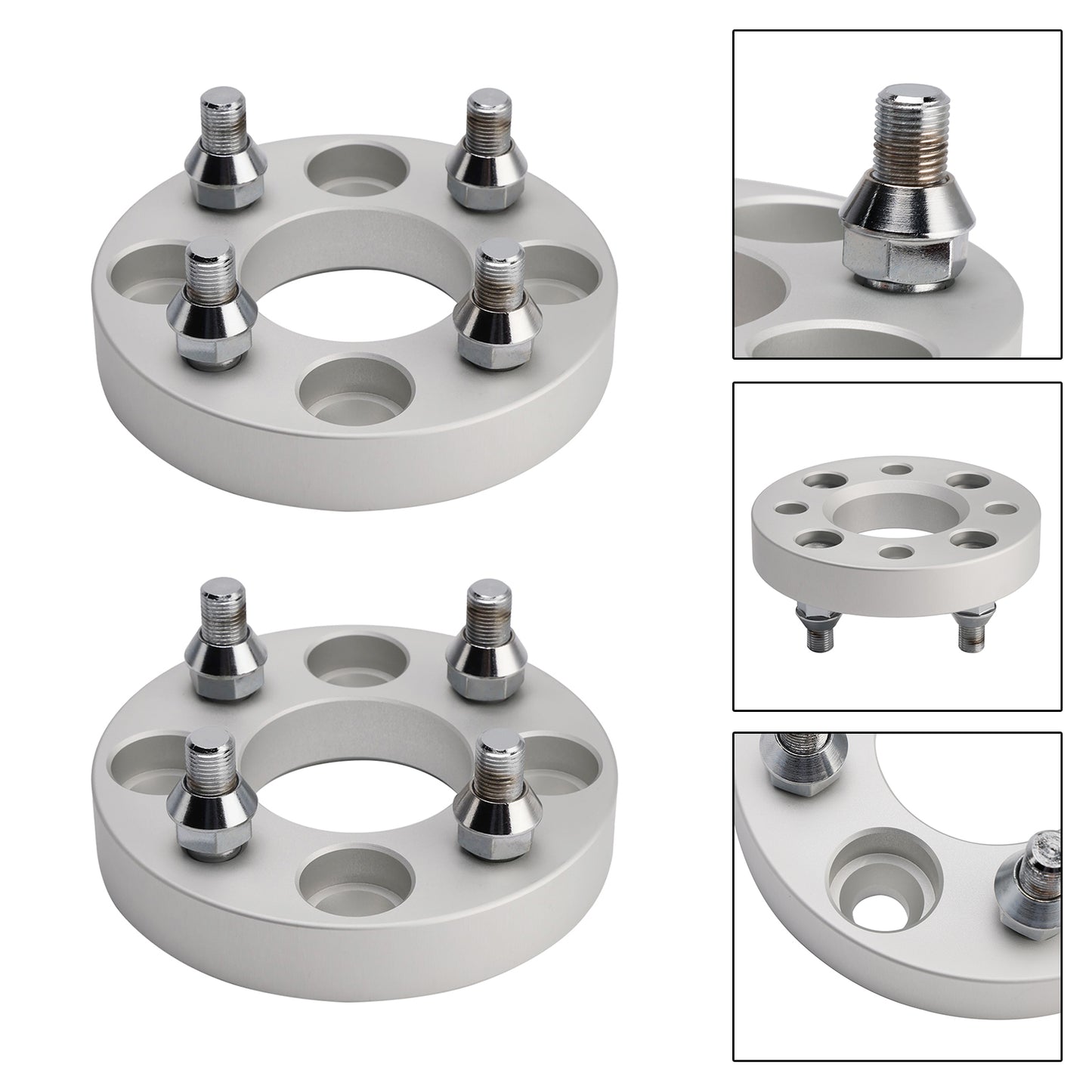 1 Inch Golf Cart Wheel Spacers Kit With Lug Nuts Silver Yamaha Golfcart Club Car Ezgo