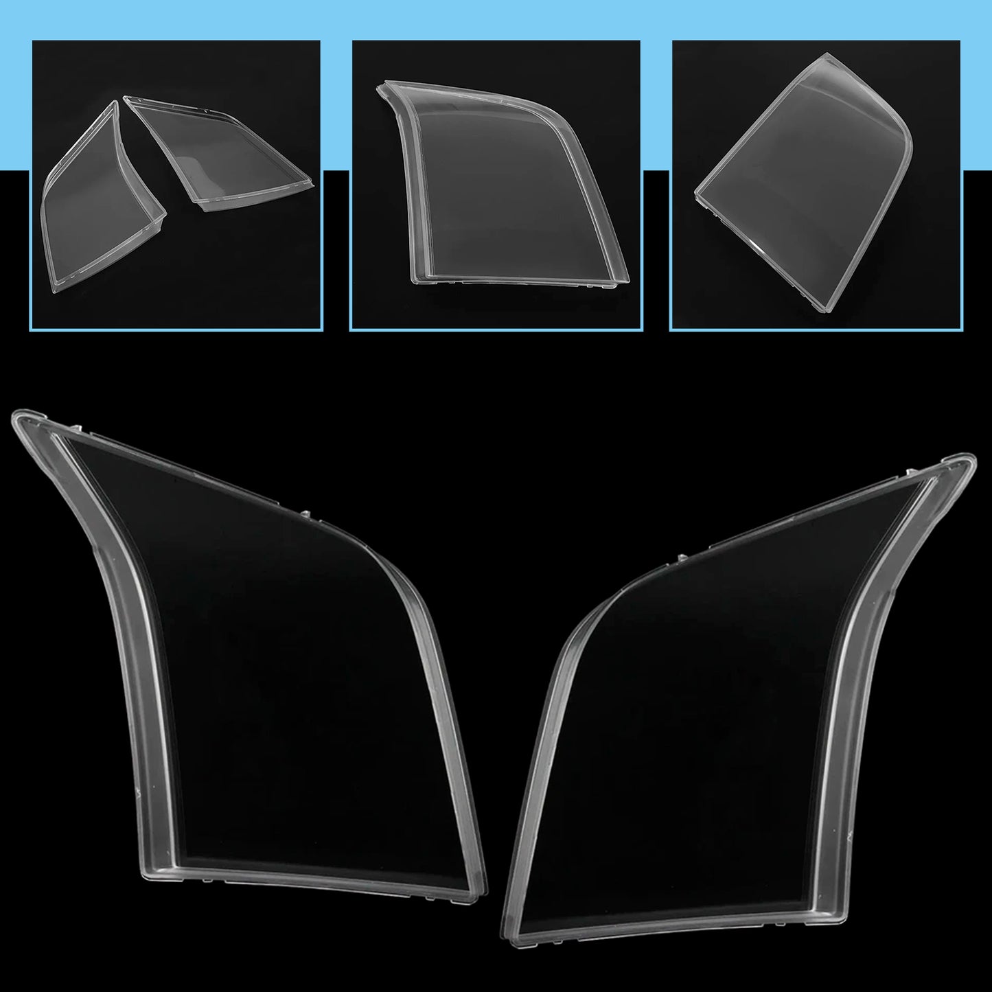 2Pcs Clear Headlight Lens Cover Shell 2006-2014 FORD TRANSIT MK7