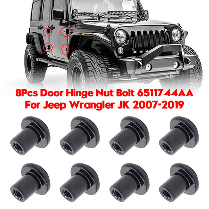 8Pcs Door Hinge Nut Bolt 2007-2019 Jeep Wrangler JK 6511744AA