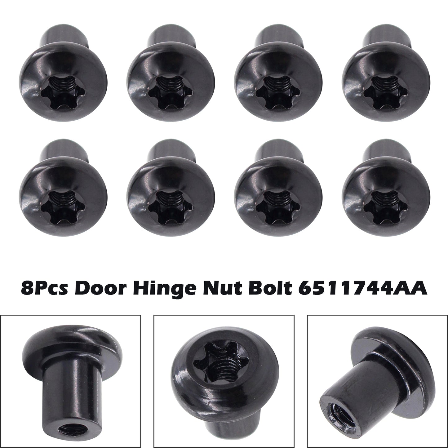 8Pcs Door Hinge Nut Bolt 2007-2019 Jeep Wrangler JK 6511744AA