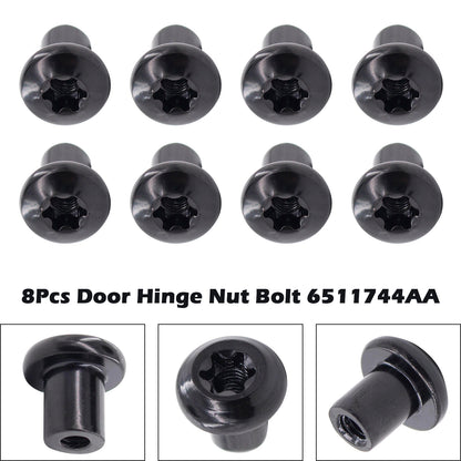 8Pcs Door Hinge Nut Bolt 2007-2019 Jeep Wrangler JK 6511744AA