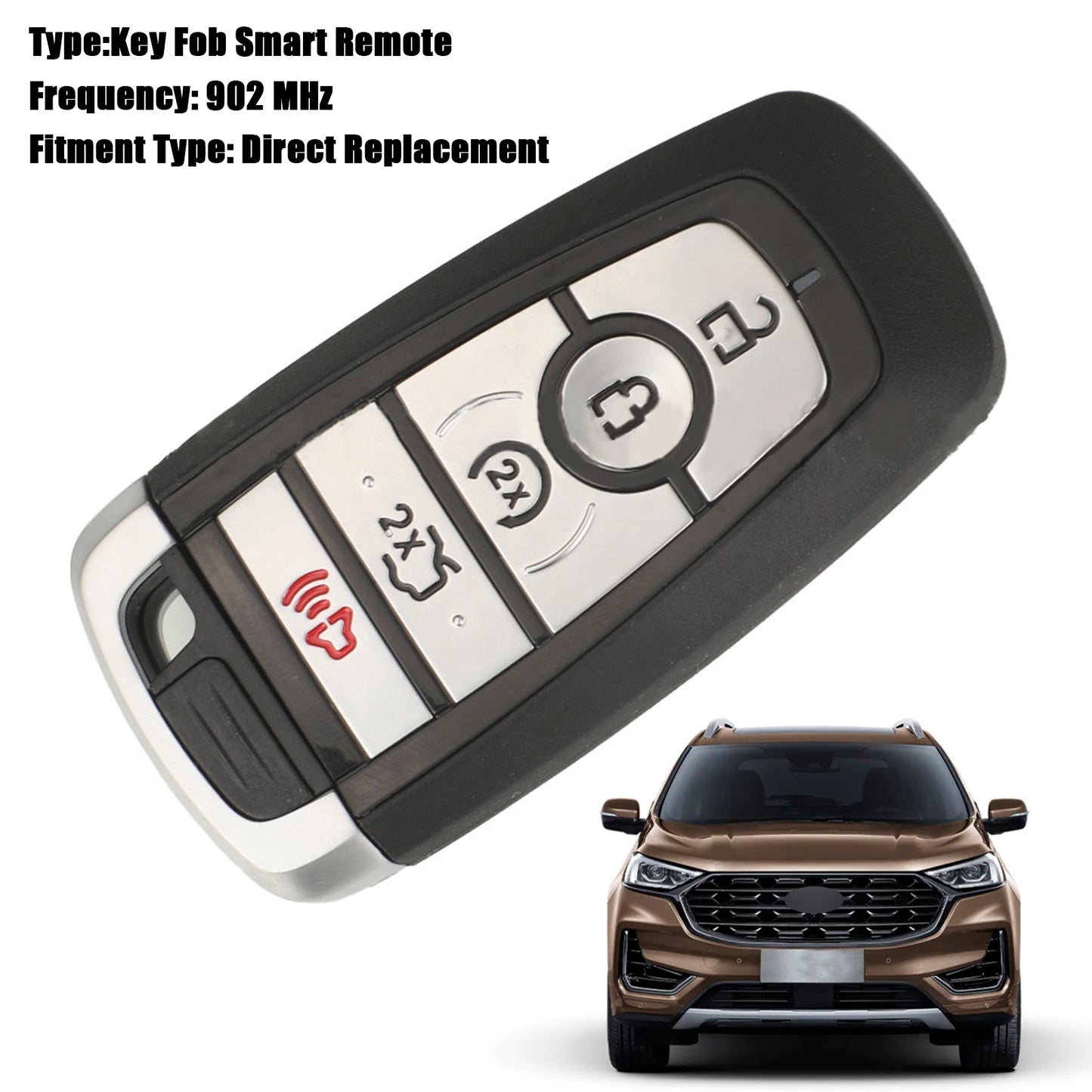Key Fob Smart Remote 2017-2022 Ford Edge Fusion 164-R8149 902MHZ