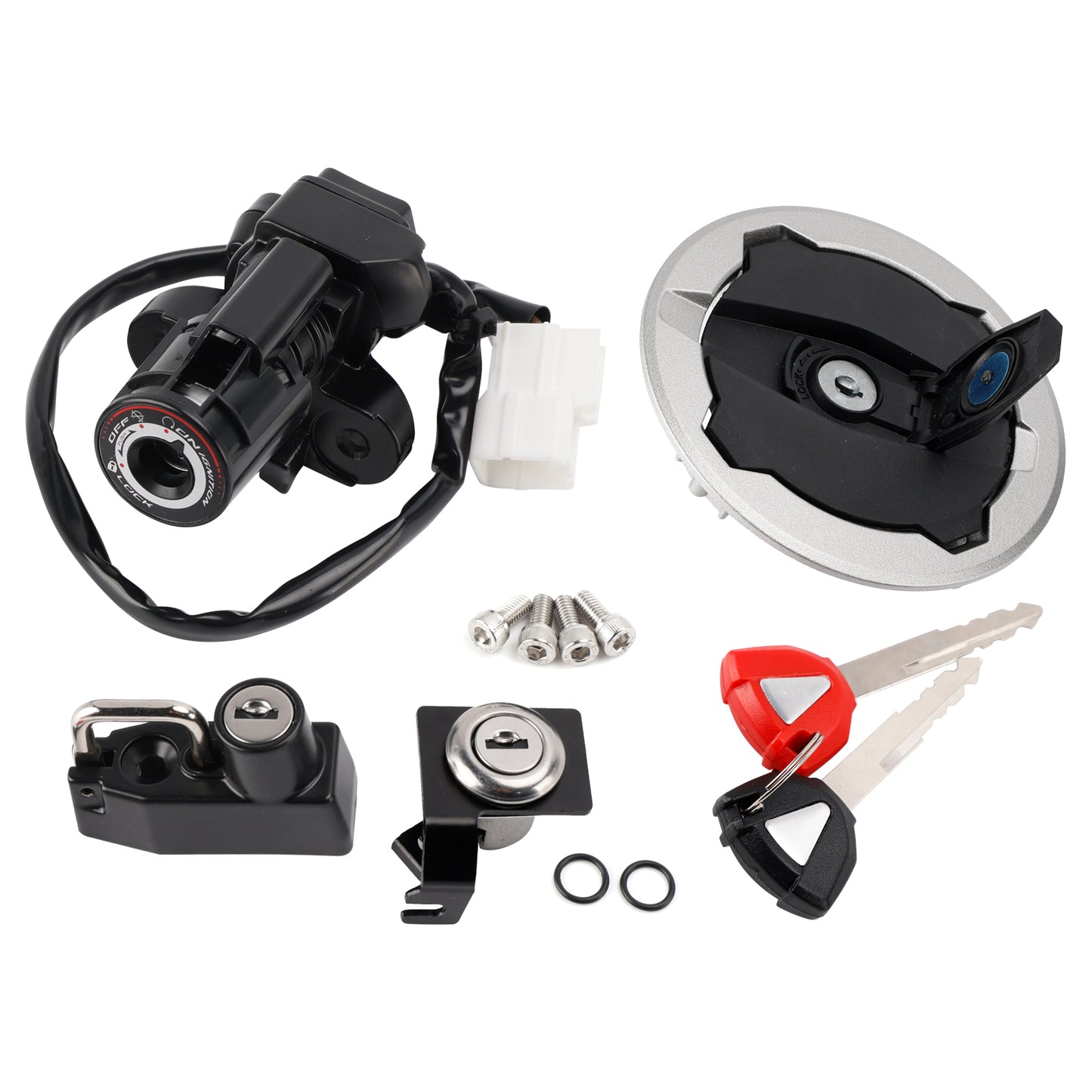 Ignition Switch Gas Cap Helmet Seat Lock Set For Kawasaki Ninja 500 Z500 24-26