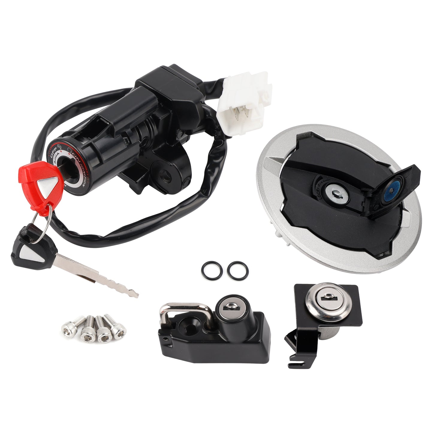 Ignition Switch Gas Cap Helmet Seat Lock Set For Kawasaki Ninja 500 Z500 24-26