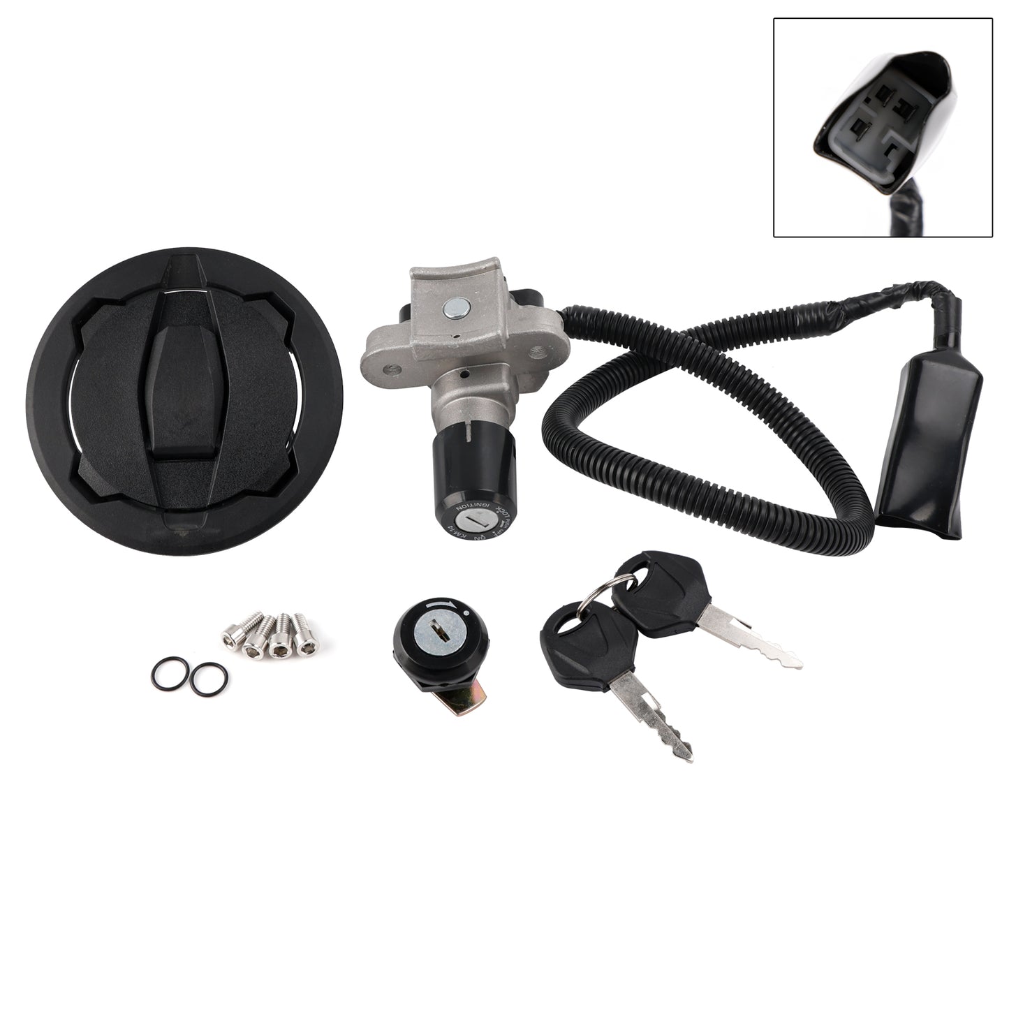 Ignition Key Switch Fuel Cap Seat Lock Set For Kawasaki KLX230 KLX230S SM 20-25